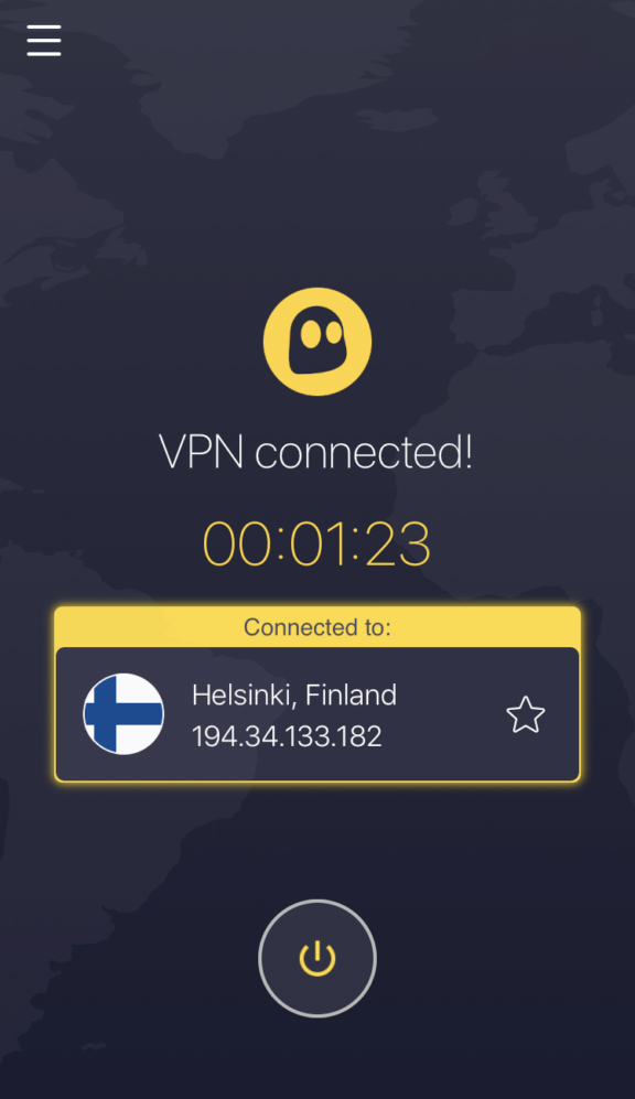 Aplica&ccedil;&atilde;o CyberGhost iOS