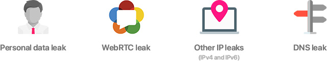 Fuga de dados pessoais, fuga de webrtc, outras fugas de ip, fuga de dns