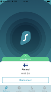 Aplicação para iOS da Surfshark