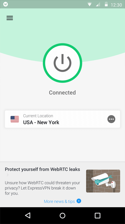 Cliente Android da ExpressVPN