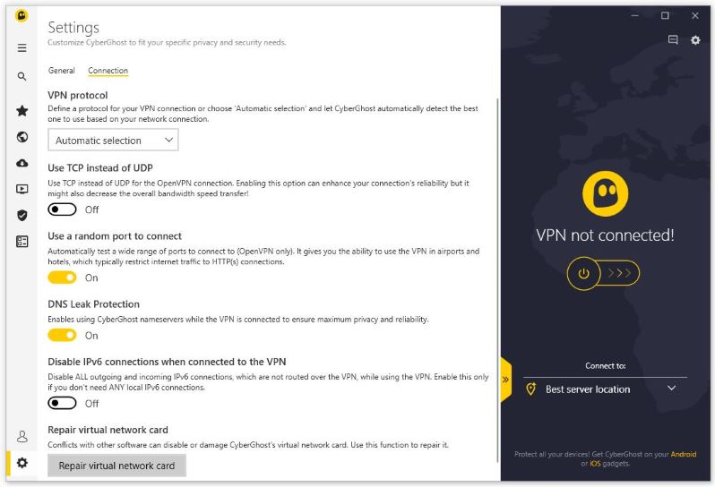 Defini&ccedil;&otilde;es da CyberGhost