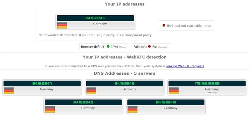 Teste de fugas de DNS IP WebRTC da ExpressVPN