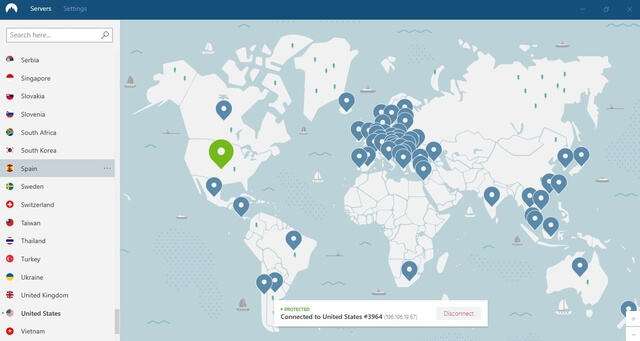 mapa mundo nordvpn