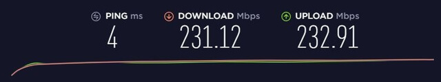 velocidade base durante o teste de velocidade a nordvpn