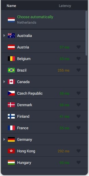 menu de sele&ccedil;&atilde;o do servidor pia